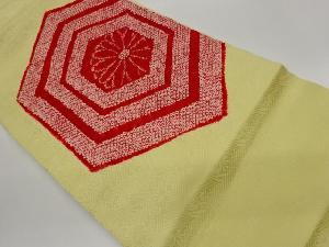 絞り子持ち亀甲に菊模様名古屋帯